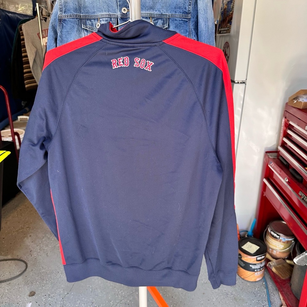 Majestic Jacket Mens Size Large Red Blue Track Vintage 90s Spell Out Zipper MLB - Picture 4 of 6